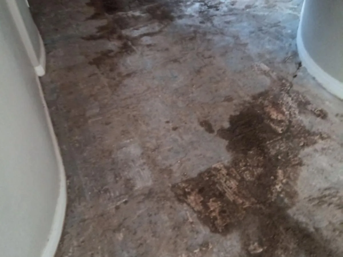 Bare concrete slab in a Mesa, AZ home after RDC removed the old tile, before leveling for the new LVP