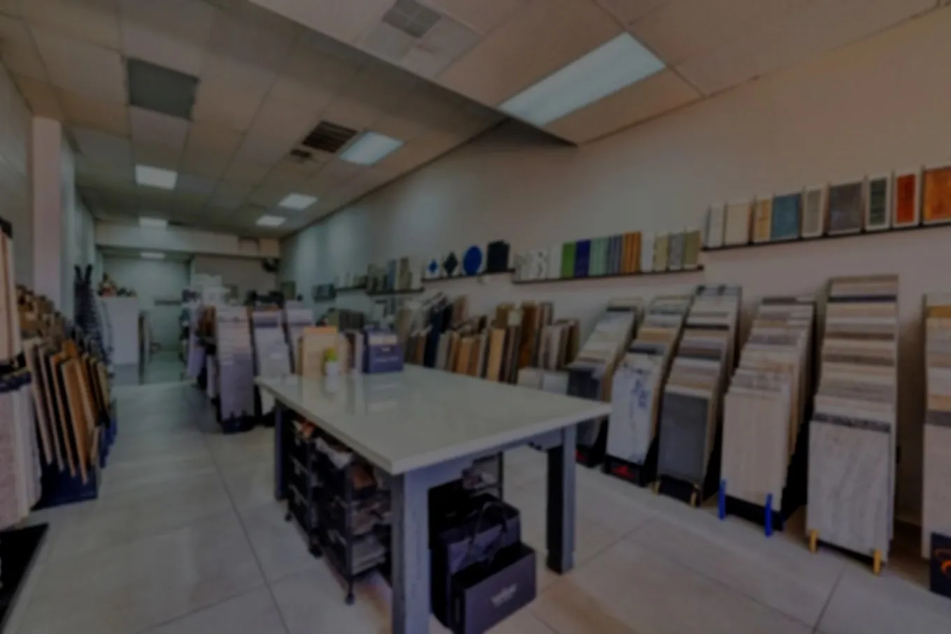 RDC Renovation and Design Concepts showroom at 1610 E Bell Road Phoenix AZ with flooring and tile sample displays